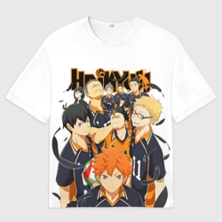 Женская футболка oversize 3D Крутой волебольная команда из аниме Haikyuu!!