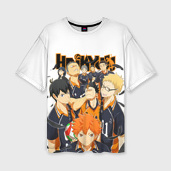 Женская футболка oversize 3D Крутой волебольная команда из аниме Haikyuu!!