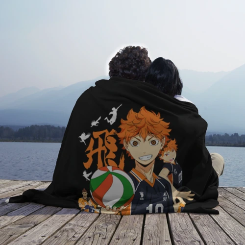 Плед 3D с принтом Команда Сёё Хинаты и он сам, вид сбоку #3