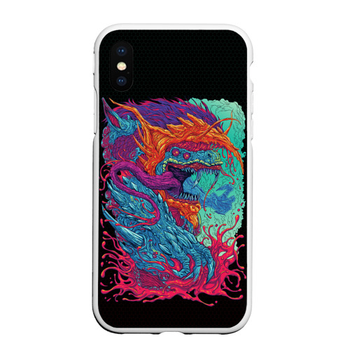 Чехол для iPhone XS Max матовый с принтом Hyper beast art, вид спереди #2