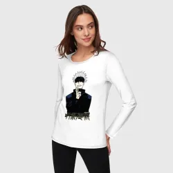 Женский лонгслив хлопок Jujutsu Kaisen - Satoru Gojou стоит - фото 2