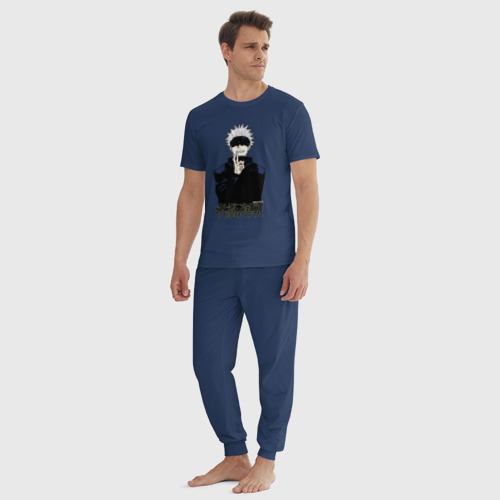 Мужская пижама хлопок Jujutsu Kaisen - Satoru Gojou стоит, цвет темно-синий - фото 5