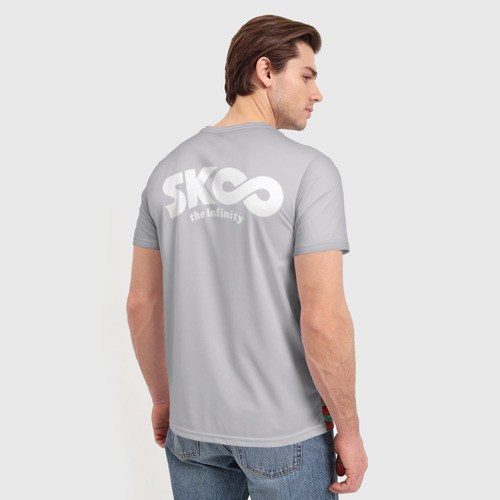 Мужская футболка 3D с принтом На скейте в бесконечность, вид сзади #2