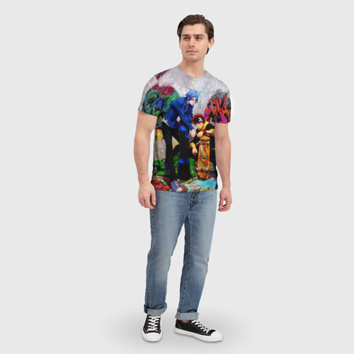 Мужская футболка 3D с принтом На скейте в бесконечность, вид сбоку #3
