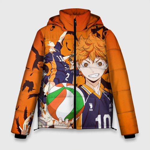 Мужская зимняя куртка 3D Волебольная команда из аниме Haikyuu!!, цвет черный