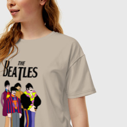 Женская футболка хлопок Oversize The Beatles - фото 2