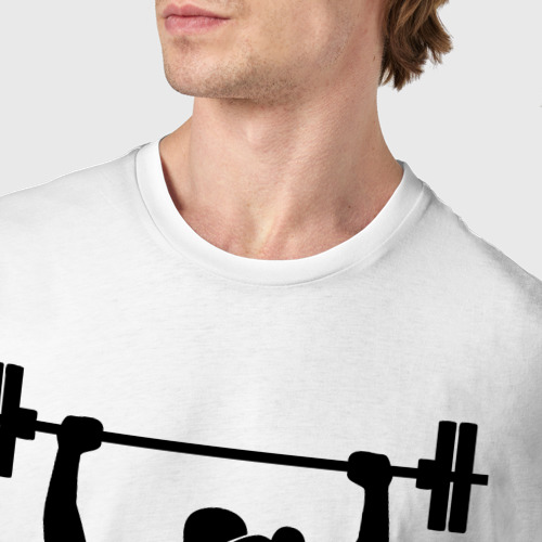 Мужская футболка хлопок Fitness, цвет белый - фото 6