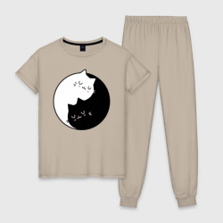 Женская пижама с брюками Yin and Yang cats
