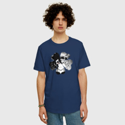 Мужская футболка хлопок Oversize Аста в Черном Клевере - фото 2