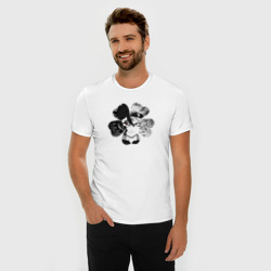 Мужская футболка хлопок Slim Аста в Черном Клевере - фото 2