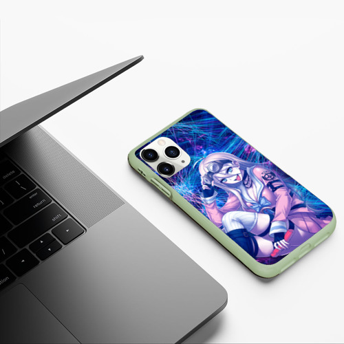 Чехол для iPhone 11 Pro матовый Danganronpa neon, цвет салатовый - фото 5