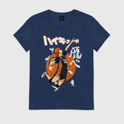 Женская футболка хлопок Подача Сёё Хинаты. Haikyuu!!
