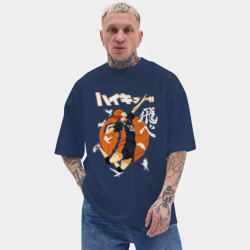 Мужская футболка Oversize хлопок texturе Подача Сёё Хинаты. Haikyuu!! - фото 2