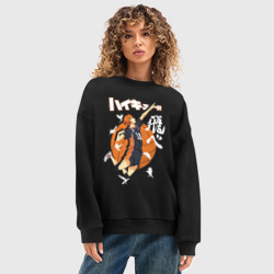 Женский свитшот oversize без начеса хлопок Подача Сёё Хинаты. Haikyuu!! - фото 2