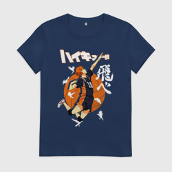 Женская футболка хлопок Подача Сёё Хинаты. Haikyuu!!