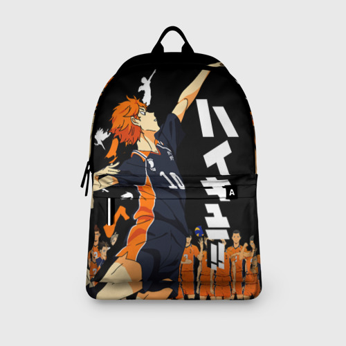 Рюкзак 3D Подача Сёё Хинаты. Haikyuu!! на черном фоне - фото 4