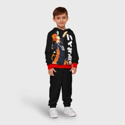Детский костюм с толстовкой 3D Подача Сёё Хинаты. Haikyuu!! на черном фоне - фото 2