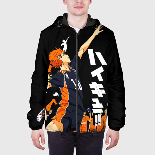 Мужская куртка 3D Подача Сёё Хинаты. Haikyuu!! на черном фоне, цвет 3D печать - фото 4