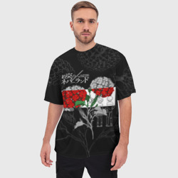 Мужская футболка oversize 3D Обещанный Неверленд Цветы Вида - фото 2