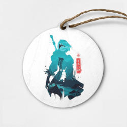 Деревянная игрушка круг Nier Automata 2B