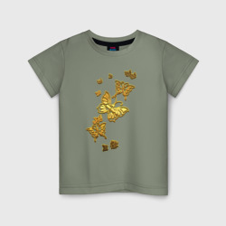 Детская футболка хлопок Золотистые бабочки