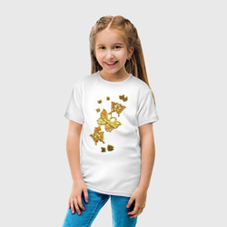 Детская футболка хлопок Золотистые бабочки - фото 2