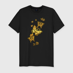 Приталенная футболка Золотистые бабочки (Мужская)