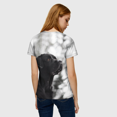 Женская футболка 3D с принтом Лабрадор Марк, вид сзади #2
