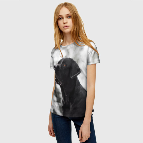 Женская футболка 3D с принтом Лабрадор Марк, фото на моделе #1
