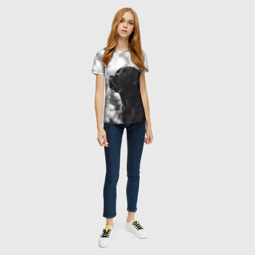 Женская футболка 3D с принтом Лабрадор Марк, вид сбоку #3