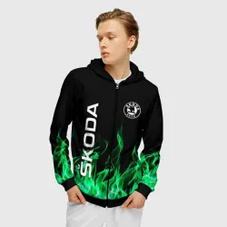Мужская толстовка 3D на молнии Skoda - фото 2