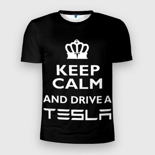Мужская футболка 3D Slim Drive a Tesla!, цвет 3D печать