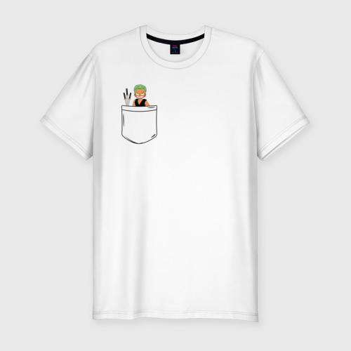 Мужская футболка хлопок Slim Кармашек One Piece, цвет белый