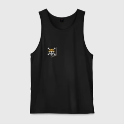 Мужская майка хлопок Череп на кармане One Piece