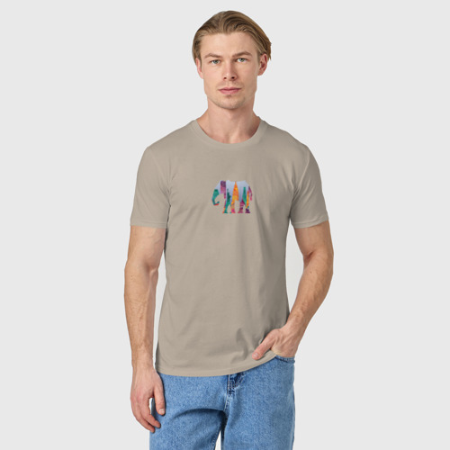 Мужская футболка хлопок с принтом Слон USA, фото на моделе #1
