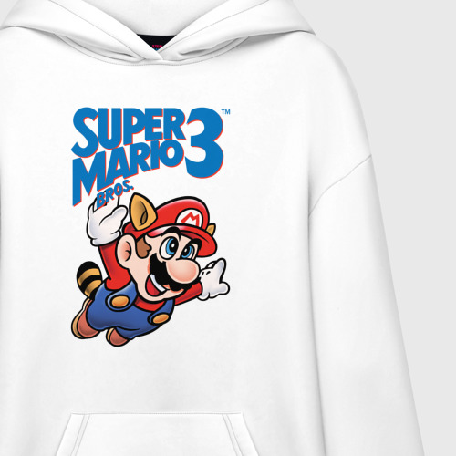 Худи SuperOversize хлопок Super Mario bros 3, цвет белый - фото 3