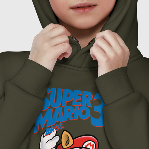 Детское худи Oversize хлопок Super Mario bros 3, цвет хаки - фото 7