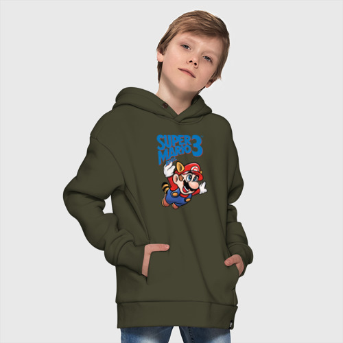 Детское худи Oversize хлопок Super Mario bros 3, цвет хаки - фото 9