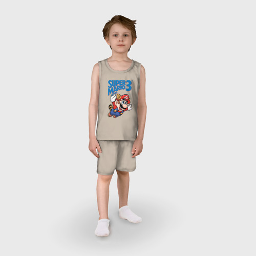 Детская пижама с шортами хлопок Super Mario bros 3, цвет миндальный - фото 3
