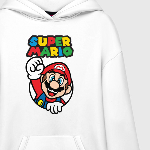 Худи SuperOversize хлопок NES - super Mario, цвет белый - фото 3