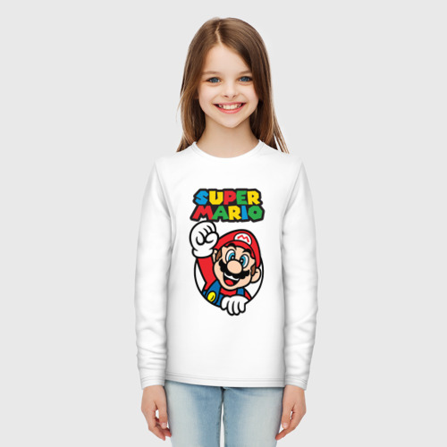 Детский лонгслив хлопок NES - super Mario, цвет белый - фото 5