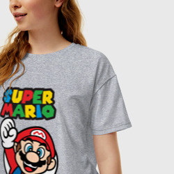 Женская футболка хлопок Oversize NES - super Mario - фото 2