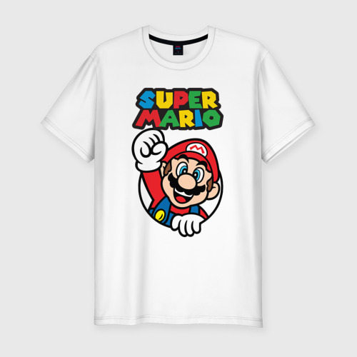 Мужская футболка хлопок Slim NES - super Mario, цвет белый