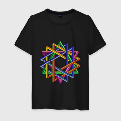 Мужская футболка хлопок Иллюзия треугольники