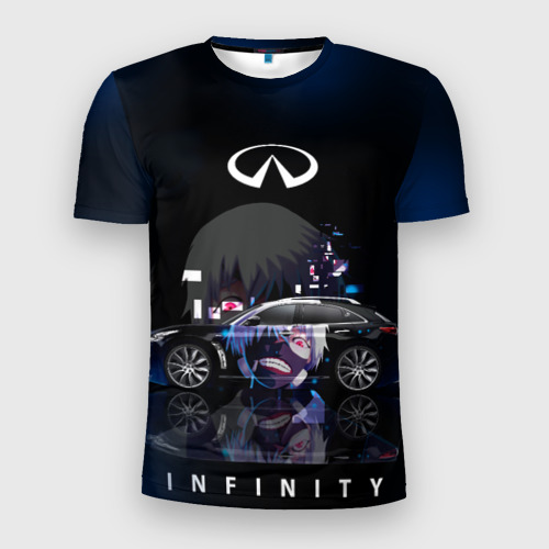 Мужская приталенная футболка с принтом Infinity Art, вид спереди №1
