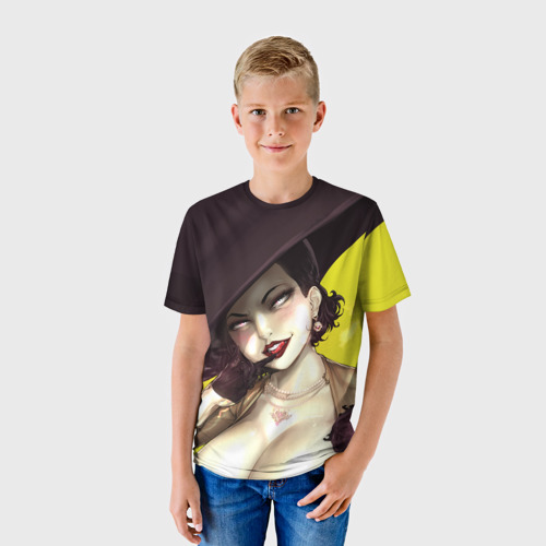 Детская футболка 3D с принтом Резидент ивел деревня, фото на моделе #1