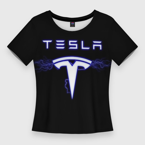 Женская футболка 3D Slim Tesla, цвет 3D печать