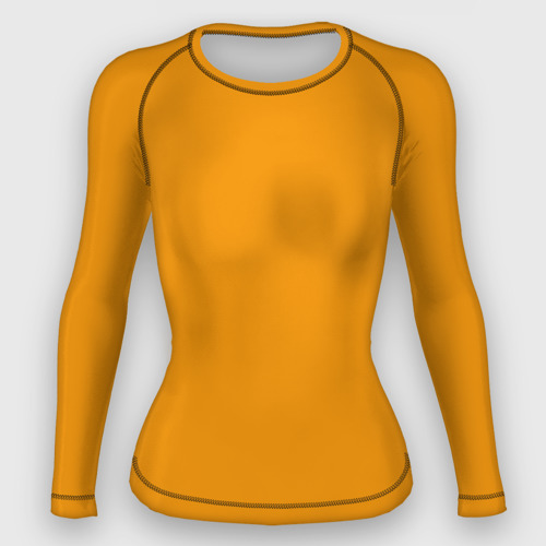 Женский рашгард 3D с принтом Цвет Шафран (без рисунка), вид спереди #2