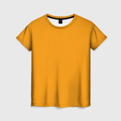 Цвет Шафран без рисунка – Женская футболка 3D с принтом купить со скидкой в -26%