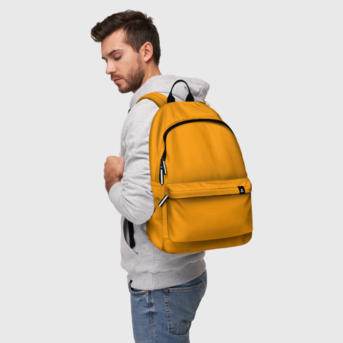 Рюкзак 3D с принтом Цвет Шафран (без рисунка), фото на моделе #1